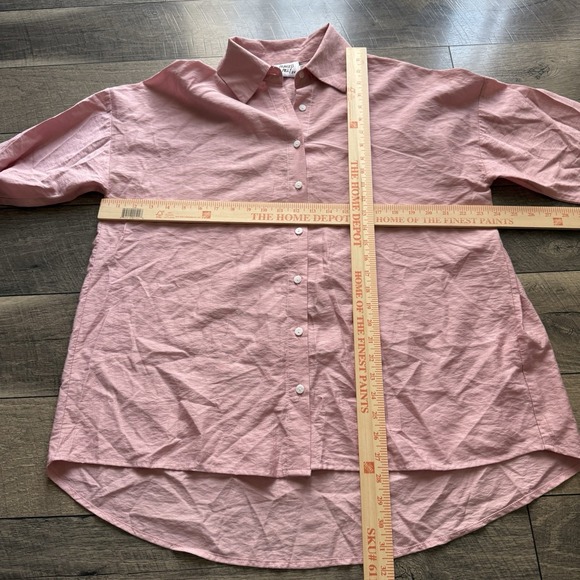 Y2K Princess Polly Oversized Pink‎ Button-Up Shirt Womens 6 Preppy Coastal Chic - Picture 7 of 8